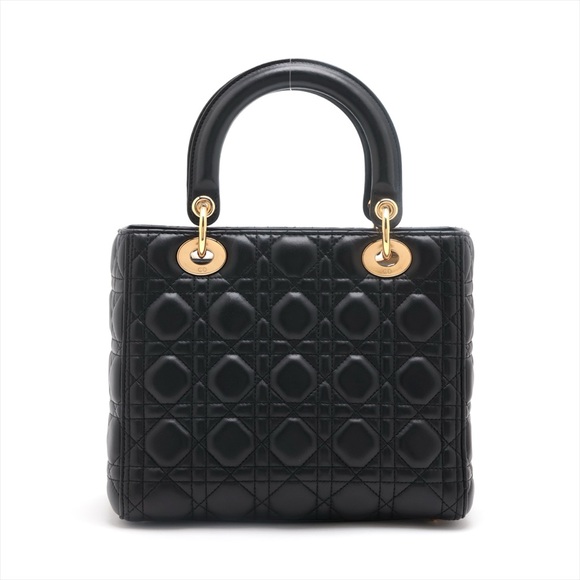(SOLD) Lady Dior Medium Cannage Bag Black - Picture 2 of 11